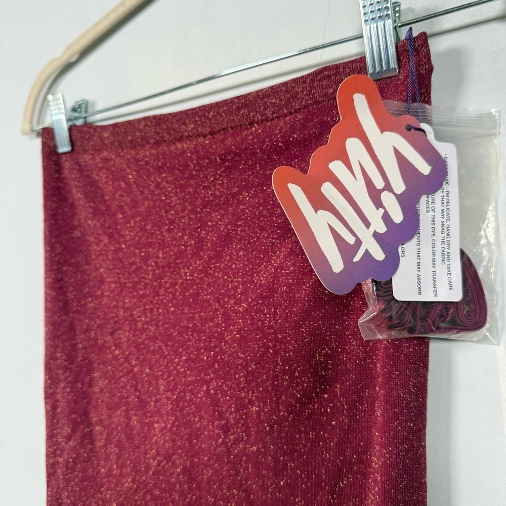 YITTY Strapless Burgundy Sparkle Tube Dress, NWT, Size M
